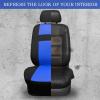imageCAR PASS Seat Cover Full Sets 3D Air Mesh Car Seat Cover with 5mm Composite Sponge InsideAirbag Compatible Universal Fit for SUVVanssedans Trucks Automotive Interior CoversAll BlackBlack and Blue