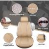 imageCAR Pass Bling Car Seat Covers Microfiber Nappa Leather Luxury Cushioned Waterproof HeavyDuty AntiSlip Universal Fit for Auto SUV Sedan Sparkly Glitter Shining Rhinestone Full Set Black DiamondBeige Leather