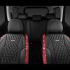 imageCAR Pass Bling Car Seat Covers Microfiber Nappa Leather Luxury Cushioned Waterproof HeavyDuty AntiSlip Universal Fit for Auto SUV Sedan Sparkly Glitter Shining Rhinestone Full Set Black DiamondRed Diamond