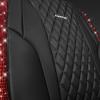 imageCAR Pass Bling Car Seat Covers Microfiber Nappa Leather Luxury Cushioned Waterproof HeavyDuty AntiSlip Universal Fit for Auto SUV Sedan Sparkly Glitter Shining Rhinestone Full Set Black DiamondRed Diamond