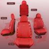 imageCAR Pass Bling Car Seat Covers Microfiber Nappa Leather Luxury Cushioned Waterproof HeavyDuty AntiSlip Universal Fit for Auto SUV Sedan Sparkly Glitter Shining Rhinestone Full Set Black DiamondRed leather