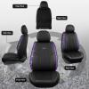 imageCAR Pass Bling Car Seat Covers Microfiber Nappa Leather Luxury Cushioned Waterproof HeavyDuty AntiSlip Universal Fit for Auto SUV Sedan Sparkly Glitter Shining Rhinestone Full Set Black DiamondViolet Diamond