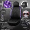 imageCAR Pass Bling Car Seat Covers Microfiber Nappa Leather Luxury Cushioned Waterproof HeavyDuty AntiSlip Universal Fit for Auto SUV Sedan Sparkly Glitter Shining Rhinestone Full Set Black DiamondViolet Diamond