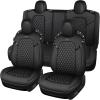 imageCAR Pass Bling Car Seat Covers Microfiber Nappa Leather Luxury Cushioned Waterproof HeavyDuty AntiSlip Universal Fit for Auto SUV Sedan Sparkly Glitter Shining Rhinestone Full Set Black DiamondBlack for Tesla 3