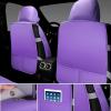 imageCAR Pass Bling Car Seat Covers Microfiber Nappa Leather Luxury Cushioned Waterproof HeavyDuty AntiSlip Universal Fit for Auto SUV Sedan Sparkly Glitter Shining Rhinestone Full Set Black DiamondViolet Leather