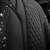 imageCAR Pass Bling Car Seat Covers Microfiber Nappa Leather Luxury Cushioned Waterproof HeavyDuty AntiSlip Universal Fit for Auto SUV Sedan Sparkly Glitter Shining Rhinestone Full Set Black DiamondBlack diamond