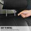 imageCAR Pass Bling Car Seat Covers Microfiber Nappa Leather Luxury Cushioned Waterproof HeavyDuty AntiSlip Universal Fit for Auto SUV Sedan Sparkly Glitter Shining Rhinestone Full Set Black DiamondBlack Rear