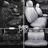 imageCAR Pass Bling Car Seat Covers Microfiber Nappa Leather Luxury Cushioned Waterproof HeavyDuty AntiSlip Universal Fit for Auto SUV Sedan Sparkly Glitter Shining Rhinestone Full Set Black DiamondSilver Leather