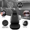 imageCAR Pass Bling Car Seat Covers Microfiber Nappa Leather Luxury Cushioned Waterproof HeavyDuty AntiSlip Universal Fit for Auto SUV Sedan Sparkly Glitter Shining Rhinestone Full Set Black DiamondSilver diamond