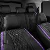 imageCAR Pass Bling Car Seat Covers Microfiber Nappa Leather Luxury Cushioned Waterproof HeavyDuty AntiSlip Universal Fit for Auto SUV Sedan Sparkly Glitter Shining Rhinestone Full Set Black DiamondViolet Diamond