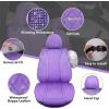 imageCAR Pass Bling Car Seat Covers Microfiber Nappa Leather Luxury Cushioned Waterproof HeavyDuty AntiSlip Universal Fit for Auto SUV Sedan Sparkly Glitter Shining Rhinestone Full Set Black DiamondViolet Leather