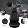 imageCAR Pass Bling Car Seat Covers Microfiber Nappa Leather Luxury Cushioned Waterproof HeavyDuty AntiSlip Universal Fit for Auto SUV Sedan Sparkly Glitter Shining Rhinestone Full Set Black DiamondBlack diamond