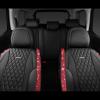 imageCAR Pass Bling Car Seat Covers Microfiber Nappa Leather Luxury Cushioned Waterproof HeavyDuty AntiSlip Universal Fit for Auto SUV Sedan Sparkly Glitter Shining Rhinestone Full Set Black DiamondRed Diamond