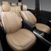 imageCAR Pass Bling Car Seat Covers Microfiber Nappa Leather Luxury Cushioned Waterproof HeavyDuty AntiSlip Universal Fit for Auto SUV Sedan Sparkly Glitter Shining Rhinestone Full Set Black DiamondBeige Leather