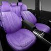 imageCAR Pass Bling Car Seat Covers Microfiber Nappa Leather Luxury Cushioned Waterproof HeavyDuty AntiSlip Universal Fit for Auto SUV Sedan Sparkly Glitter Shining Rhinestone Full Set Black DiamondViolet Leather