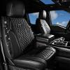 imageCAR Pass Bling Car Seat Covers Microfiber Nappa Leather Luxury Cushioned Waterproof HeavyDuty AntiSlip Universal Fit for Auto SUV Sedan Sparkly Glitter Shining Rhinestone Full Set Black DiamondBlack diamond
