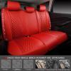 imageCAR Pass Bling Car Seat Covers Microfiber Nappa Leather Luxury Cushioned Waterproof HeavyDuty AntiSlip Universal Fit for Auto SUV Sedan Sparkly Glitter Shining Rhinestone Full Set Black DiamondRed leather
