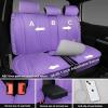 imageCAR Pass Bling Car Seat Covers Microfiber Nappa Leather Luxury Cushioned Waterproof HeavyDuty AntiSlip Universal Fit for Auto SUV Sedan Sparkly Glitter Shining Rhinestone Full Set Black DiamondViolet Leather