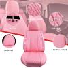 imageCAR Pass Bling Car Seat Covers Microfiber Nappa Leather Luxury Cushioned Waterproof HeavyDuty AntiSlip Universal Fit for Auto SUV Sedan Sparkly Glitter Shining Rhinestone Full Set Black DiamondPink leather