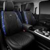 imageCAR Pass Bling Car Seat Covers Microfiber Nappa Leather Luxury Cushioned Waterproof HeavyDuty AntiSlip Universal Fit for Auto SUV Sedan Sparkly Glitter Shining Rhinestone Full Set Black DiamondBlue Diamond
