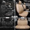 imageCAR Pass Bling Car Seat Covers Microfiber Nappa Leather Luxury Cushioned Waterproof HeavyDuty AntiSlip Universal Fit for Auto SUV Sedan Sparkly Glitter Shining Rhinestone Full Set Black DiamondBeige Leather