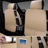 imageCAR Pass Bling Car Seat Covers Microfiber Nappa Leather Luxury Cushioned Waterproof HeavyDuty AntiSlip Universal Fit for Auto SUV Sedan Sparkly Glitter Shining Rhinestone Full Set Black DiamondBeige Leather