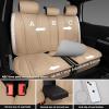 imageCAR Pass Bling Car Seat Covers Microfiber Nappa Leather Luxury Cushioned Waterproof HeavyDuty AntiSlip Universal Fit for Auto SUV Sedan Sparkly Glitter Shining Rhinestone Full Set Black DiamondBeige Leather