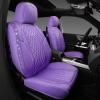 imageCAR Pass Bling Car Seat Covers Microfiber Nappa Leather Luxury Cushioned Waterproof HeavyDuty AntiSlip Universal Fit for Auto SUV Sedan Sparkly Glitter Shining Rhinestone Full Set Black DiamondViolet Leather