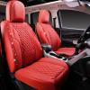 imageCAR Pass Bling Car Seat Covers Microfiber Nappa Leather Luxury Cushioned Waterproof HeavyDuty AntiSlip Universal Fit for Auto SUV Sedan Sparkly Glitter Shining Rhinestone Full Set Black DiamondRed leather