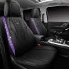 imageCAR Pass Bling Car Seat Covers Microfiber Nappa Leather Luxury Cushioned Waterproof HeavyDuty AntiSlip Universal Fit for Auto SUV Sedan Sparkly Glitter Shining Rhinestone Full Set Black DiamondViolet Diamond