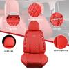 imageCAR Pass Bling Car Seat Covers Microfiber Nappa Leather Luxury Cushioned Waterproof HeavyDuty AntiSlip Universal Fit for Auto SUV Sedan Sparkly Glitter Shining Rhinestone Full Set Black DiamondRed leather