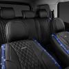 imageCAR Pass Bling Car Seat Covers Microfiber Nappa Leather Luxury Cushioned Waterproof HeavyDuty AntiSlip Universal Fit for Auto SUV Sedan Sparkly Glitter Shining Rhinestone Full Set Black DiamondBlue Diamond