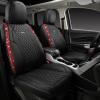 imageCAR Pass Bling Car Seat Covers Microfiber Nappa Leather Luxury Cushioned Waterproof HeavyDuty AntiSlip Universal Fit for Auto SUV Sedan Sparkly Glitter Shining Rhinestone Full Set Black DiamondRed Diamond