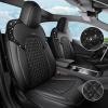 imageCAR Pass Bling Car Seat Covers Microfiber Nappa Leather Luxury Cushioned Waterproof HeavyDuty AntiSlip Universal Fit for Auto SUV Sedan Sparkly Glitter Shining Rhinestone Full Set Black DiamondBlack for Tesla 3