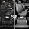 imageCAR Pass Bling Car Seat Covers Microfiber Nappa Leather Luxury Cushioned Waterproof HeavyDuty AntiSlip Universal Fit for Auto SUV Sedan Sparkly Glitter Shining Rhinestone Full Set Black DiamondGray Leather