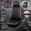 imageCAR Pass Bling Car Seat Covers Microfiber Nappa Leather Luxury Cushioned Waterproof HeavyDuty AntiSlip Universal Fit for Auto SUV Sedan Sparkly Glitter Shining Rhinestone Full Set Black DiamondMulticolor diamond