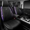 imageCAR Pass Bling Car Seat Covers Microfiber Nappa Leather Luxury Cushioned Waterproof HeavyDuty AntiSlip Universal Fit for Auto SUV Sedan Sparkly Glitter Shining Rhinestone Full Set Black DiamondViolet Diamond