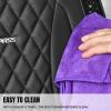 imageCAR Pass Bling Car Seat Covers Microfiber Nappa Leather Luxury Cushioned Waterproof HeavyDuty AntiSlip Universal Fit for Auto SUV Sedan Sparkly Glitter Shining Rhinestone Full Set Black DiamondBlack Rear