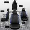 imageCAR Pass Bling Car Seat Covers Microfiber Nappa Leather Luxury Cushioned Waterproof HeavyDuty AntiSlip Universal Fit for Auto SUV Sedan Sparkly Glitter Shining Rhinestone Full Set Black DiamondBlue Diamond