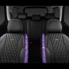 imageCAR Pass Bling Car Seat Covers Microfiber Nappa Leather Luxury Cushioned Waterproof HeavyDuty AntiSlip Universal Fit for Auto SUV Sedan Sparkly Glitter Shining Rhinestone Full Set Black DiamondViolet Diamond