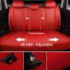 imageCAR Pass Bling Car Seat Covers Microfiber Nappa Leather Luxury Cushioned Waterproof HeavyDuty AntiSlip Universal Fit for Auto SUV Sedan Sparkly Glitter Shining Rhinestone Full Set Black DiamondRed leather