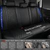 imageCAR Pass Bling Car Seat Covers Microfiber Nappa Leather Luxury Cushioned Waterproof HeavyDuty AntiSlip Universal Fit for Auto SUV Sedan Sparkly Glitter Shining Rhinestone Full Set Black DiamondBlue Diamond