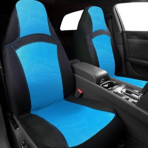 imageCAR PASS Seat Cover Full Sets 3D Air Mesh Car Seat Cover with 5mm Composite Sponge InsideAirbag Compatible Universal Fit for SUVVanssedans Trucks Automotive Interior CoversAll BlackBlack blue
