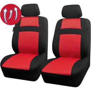 imageCAR PASS Seat Cover Full Sets 3D Air Mesh Car Seat Cover with 5mm Composite Sponge InsideAirbag Compatible Universal Fit for SUVVanssedans Trucks Automotive Interior CoversAll BlackRed black