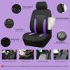 imageCAR PASS 3D Air Mesh Car Seat Covers Full Set Breathable Sporty Rear Bench with Zipper for Armrest Box Universal Fit 95 Automotive SUVTruckSedan Interior Cute Women Airbag Compatible Black GrayPurple