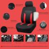 imageCAR PASS 3D Air Mesh Car Seat Covers Full Set Breathable Sporty Rear Bench with Zipper for Armrest Box Universal Fit 95 Automotive SUVTruckSedan Interior Cute Women Airbag Compatible Black GrayRed