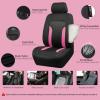 imageCAR PASS 3D Air Mesh Car Seat Covers Full Set Breathable Sporty Rear Bench with Zipper for Armrest Box Universal Fit 95 Automotive SUVTruckSedan Interior Cute Women Airbag Compatible Black GrayPink