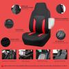 imageCAR PASS 3D Air Mesh Car Seat Covers Full Set Breathable Sporty Rear Bench with Zipper for Armrest Box Universal Fit 95 Automotive SUVTruckSedan Interior Cute Women Airbag Compatible Black GrayBlack Red