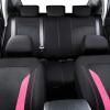imageCAR PASS 3D Air Mesh Car Seat Covers Full Set Breathable Sporty Rear Bench with Zipper for Armrest Box Universal Fit 95 Automotive SUVTruckSedan Interior Cute Women Airbag Compatible Black GrayPink