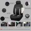 imageCAR PASS 3D Air Mesh Car Seat Covers Full Set Breathable Sporty Rear Bench with Zipper for Armrest Box Universal Fit 95 Automotive SUVTruckSedan Interior Cute Women Airbag Compatible Black GrayGray